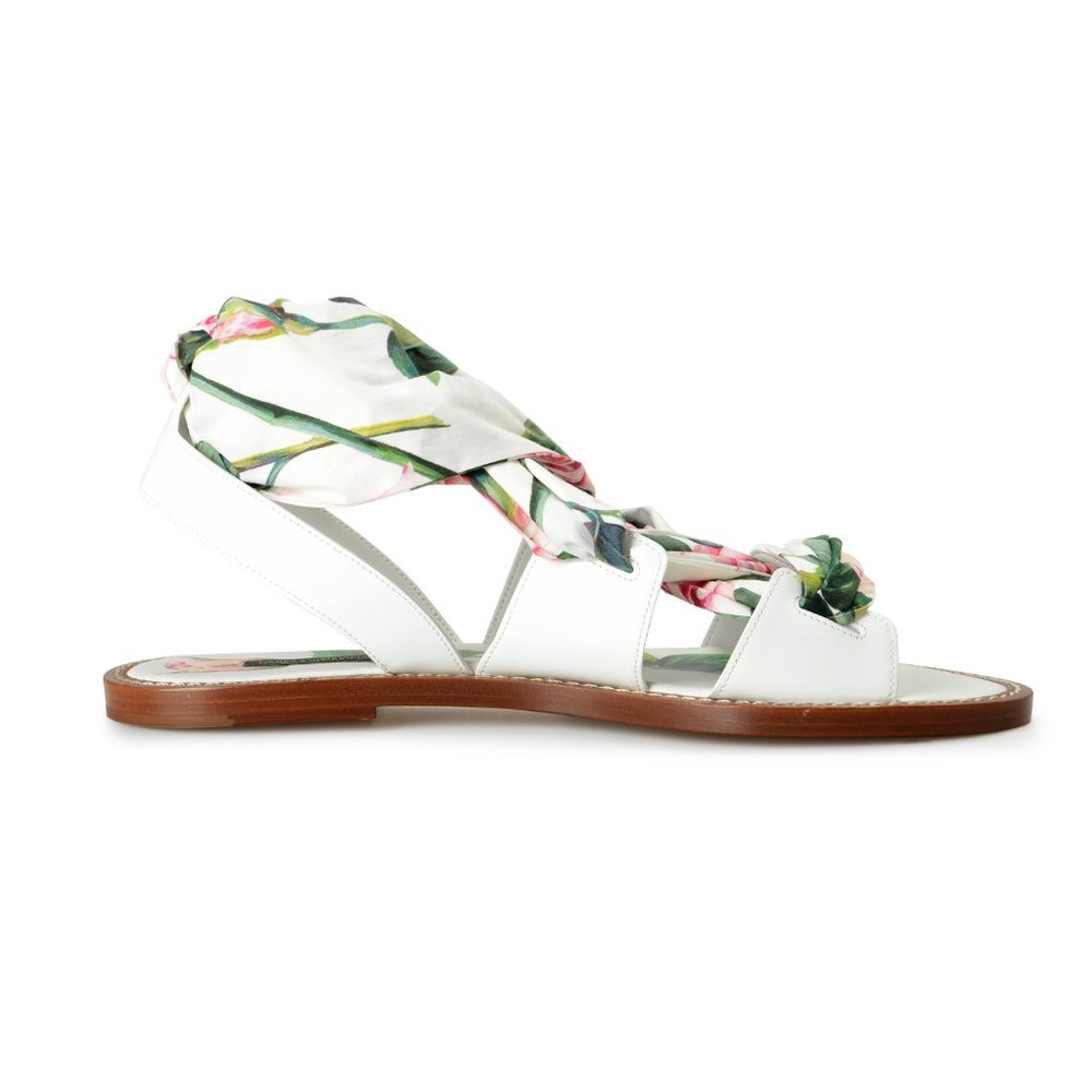 Dolce & Gabbana Women's Floral Print Ankle Wrap Sandals Shoes US 7 IT 37 - Picture 4 of 7